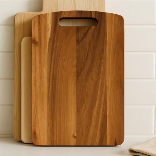 Tabla de Cortar de Madera de Acacia con Mango 34.93x24.77x3.05 cm miniatura 1