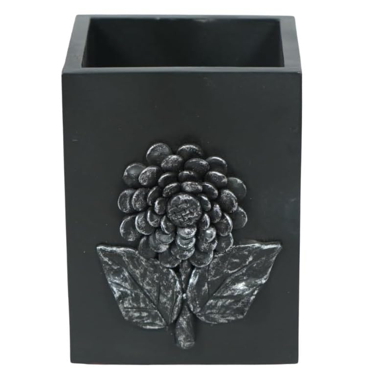 Image of Decorative Embossed Design Pencil and Pen Stand | Desk Organizer for Stationery Storage | Suitable for Office Desk, Study Table, Home and Workspace Use (Design 1)