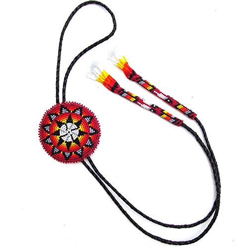 Lavivia Beaded Bolo Tie. Handmade Seeds Beads Bolo Tie For Fashion. (Red) #TOP9