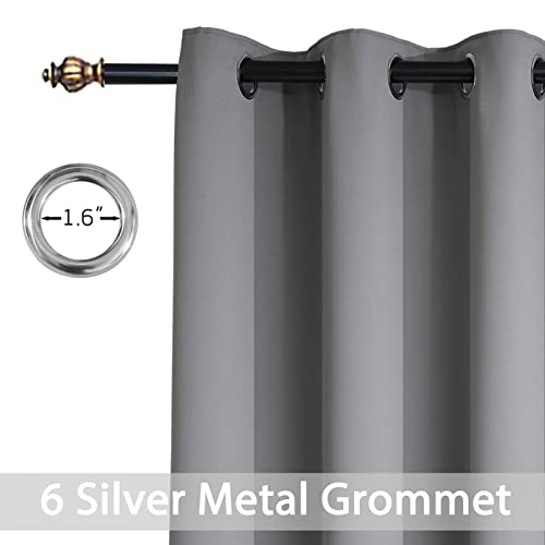 Yakamok Short Blackout Curtains 36 inches, Grommet Thermal Insulated Small Window Treatment Room Darkening Privacy Draperies for Basement Bathroom Bedroom(2 Panels,Grey,42x36 Inch)