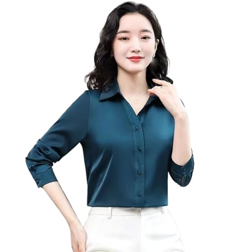 Chemisier en satin femme fluide anti-pli parfait comme haut de bureau