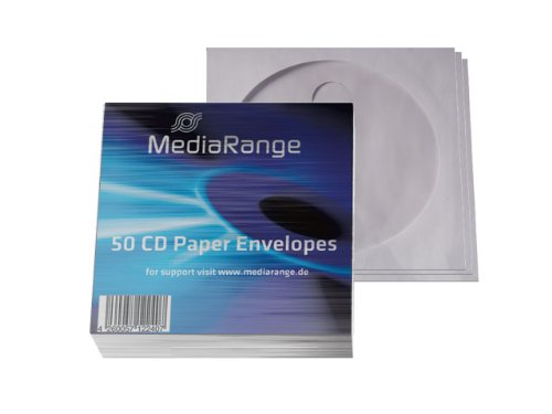 Preisvergleich Produktbild 500 (10x 50Stk) Mediarange CD Papierhüllen DVD Hüllen mit Fenster
