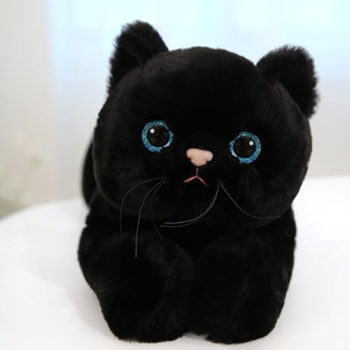 Image of PEACH CAT Black Cat Plush Cute Kitten Stuffed Animal Soft Plushies Toy Pillow Gifts for Kids 17.7 inch
