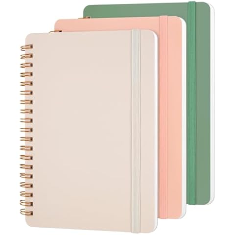 Utron 3 PCS Small Spiral Notebook 5x7, Notebooks for Note Taking, Morandi Spiral Journal Notebook, Work Notebook Small Notebooks 5x7 with Strap, Cute Notebooks for Women 70 Sheets/Note Books Cover