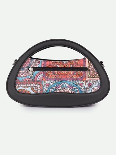 Image of ZOUK Nadia Sling Bag for Women - Stylish Crossbody with Cutout Top Handle | Handcrafted Shoulder Bag with Multiple Pockets & Water-Resistant Lining | Formal & Casual Use |