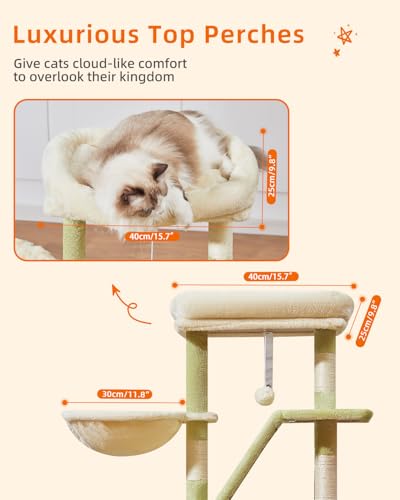 Image of Taoqimiao Cat Tree, 38.5In Cat Tower for Indoor Cats, Suitable for Kittens