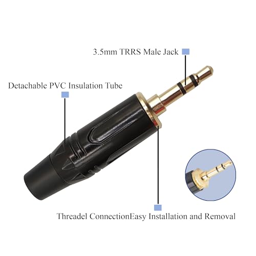 Conector de audio estéreo 3.5mm macho para soldar, pack 2 piezas miniatura 3