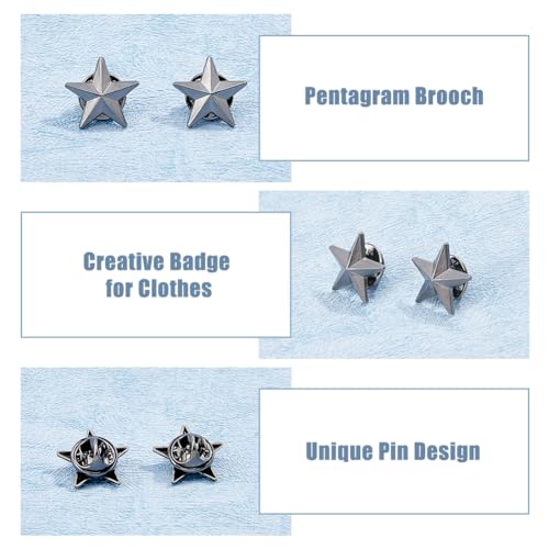Image of SUPERFINDINGS Alloy Star Badge Lapel Pin Brooches Military Award Pins July Memorial Day Stars for Backpack Clothes