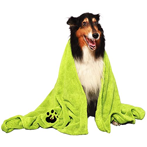 Dogvingpk XL Microfiber Dog Towel 55" x 36" Green
