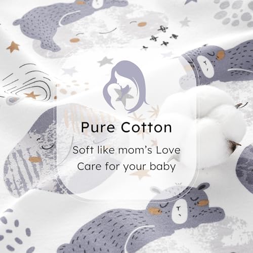 Image of Baby Sleep Sack 18-24 months, 100% Cotton Sleeping Sack for Newborn and Infant, 3 Pack Baby Wearable Blanket for Boy and Girl, 0.5 Tog Lightweight Double Zipper Sleep Bag Grey Moon Bear