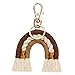 sharprepublic Tissage Arc-en-Ciel Porte-clés macramé tissé à la Main Gland Porte-clés coloré pour Sac à Main décor Accessoires Voiture Suspendu décor à la Maison - Brun