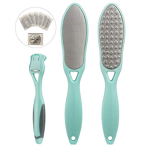 Foot Scraper Foot Files Shaver Hard Skin Remover Scraper Set Tools Professional Built-in knife Edge Washable for Home Pedicure, Salon Pedicure Kit 2 in 1