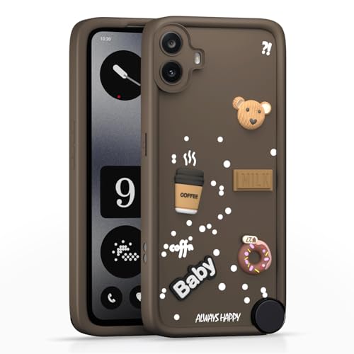 Image of Pikkme Back Cover for CMF by Nothing Phone 1 | Cute Fun Cartoon 3D Bear Silicone Full Body Protection Bumper Case (Brown)