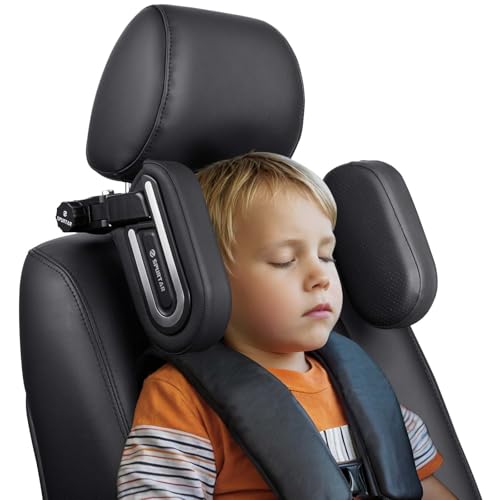 Spurtar Updated Version Car Headrest Pillow for Kids Head Support, Adjustable Interior Must Haves for Toddler Travel, Memory Foam Neck Pillow Road Trip Essentials, Fits Booster Car Seat