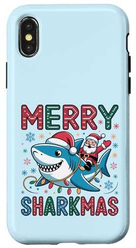 Merry Sharkmas AO[Z[^[ T^ CfBO V[N Cgt X}zP[X iPhone X/XS p