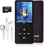 MP3 Player, Music Player with 16GB Micro SD Card, Build-in Speaker/Photo/Video Play/FM Radio/Voice Recorder/E-Book Reader, Supports up to 128GB