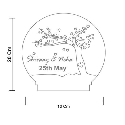 Image of Customized 3D Lamp for Couples - Personalized LED Night Light with Names, Unique Gift for Husband Wife, Custom Romantic Decor for Birthday, Wedding, or Valentine (Name & Date Couple Lamp)