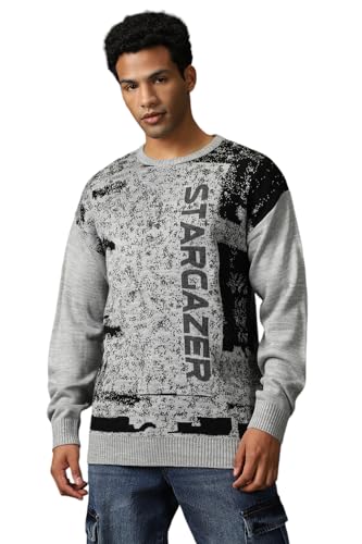 Image of High Star Men Knitted Acrylic Relaxed Fit Round Neck Long Sleeve Sweaters