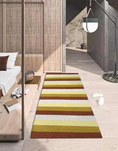 Image of 2x5 ft Cotton Carpet Runner - Lightweight, Foldable Rug for Hallway, Kitchen & Transitional Interiors