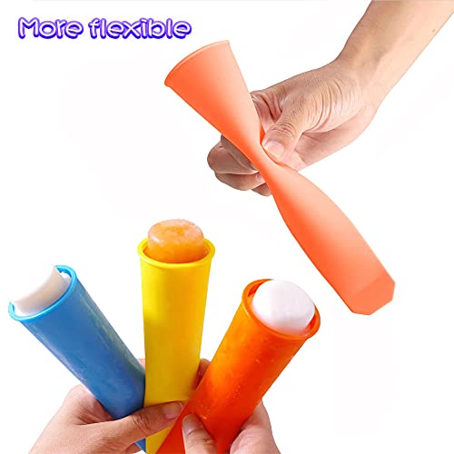 Silicone Ice Pop Mold Set, Popsicle Maker Molds Reusable Ice Pop Mold Set Of 6 With Lids #TOP4