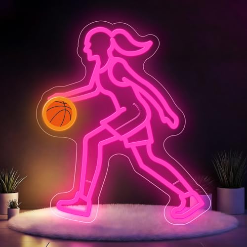 Basketball Player Neon Sign, Led Basketball Sport Neon Light Sign for Wall