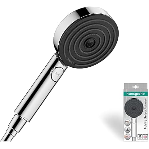 hansgrohe Pulsify Select S Shower Head Water-Saving 3 Jet Types Relaxation Anti-Limescale Function Chrome Cover