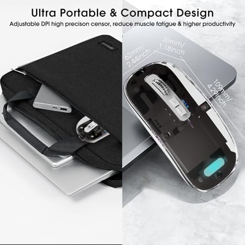 Image of Transparent Wireless Computer Mouse,Black