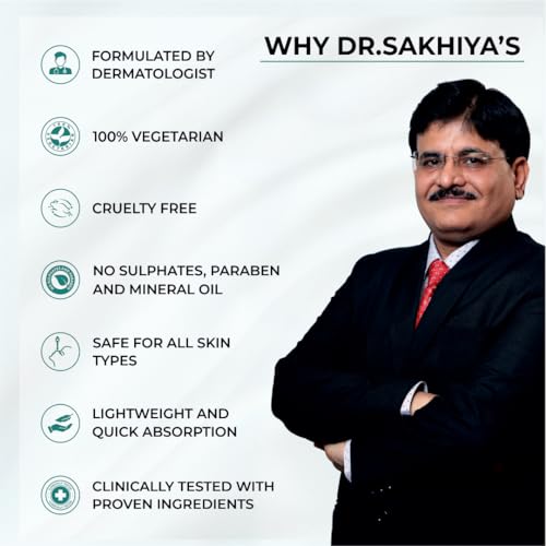 Image of Dr. Sakhiya's Acne & Pimple Moisturizer with Niacinamide, 0.5% Salicylic Acid & Hyaluronic Acid Treats Acne, Fades Dark Spots & Hydrates Skin Dermatologist Formulated 100gm