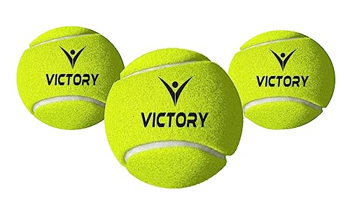 Victory Cricket Tennis Balls High Bounce Street Match Cricket Tournament Tennis Ball (Medium Ball, 3)