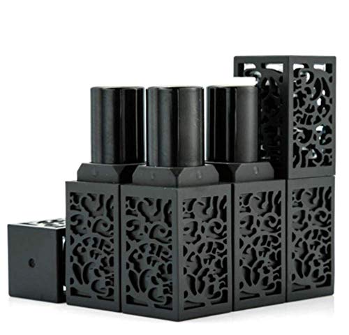 CTKcom Lip Balm Tubes Empty Hollow-out Black Plastic Lip Lipstick Tube Refillable Lip Balm Storage Containers for DIY Homemade Lipstick Lip Balm, Square Tube,10 Pack