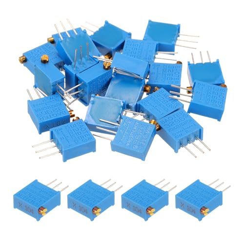 Image of sourcing map 20Pcs 100K Ohm Multiturn Trimmer Potentiometer, 3296X Side Adjustable Variable Resistor High Precision Potentiometer for Precision Circuit Adjustment, DIY Electronics Projects