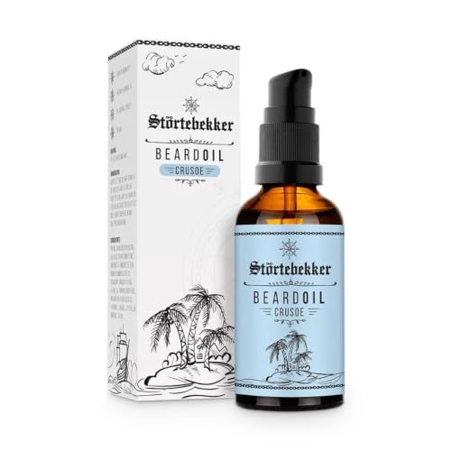 Störtebekker Premium Bartöl Crusoe - tägliche Bartpflege für 3-Tage-Bart bis Vollbart - 50ml Beard Oil Vegan - Bart Öl Herren mit angenehmen Duft - Hochwertige Inhaltsstoffe - Made in Germany