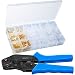 Produktbild tectake 403330 Crimpzange Flachsteckhülsen Set, Crimpwerkzeug mit 300 Stück Flachsteckern und Schutzhülle, Ratschen-Mechanismus, 0,5-1,5 mm² Crimper, AWG 22-16