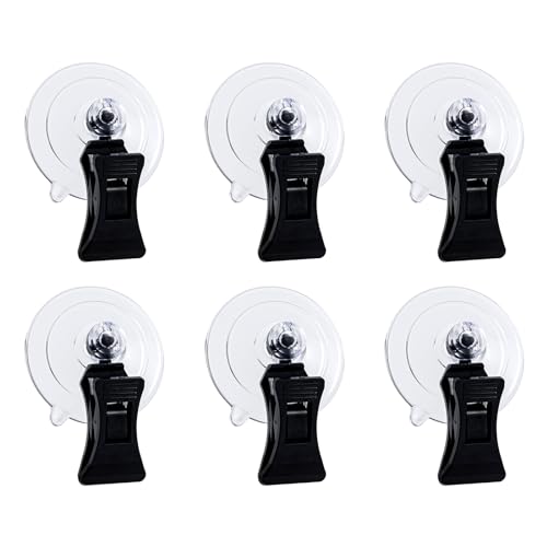 SLSON Fishes Veggie Seaweed Plant Suction Cup Clip Feeding Tool Feed Holder Aquarium Accessories for Fish Tank Fish Feeder Clips (6Pack Black)