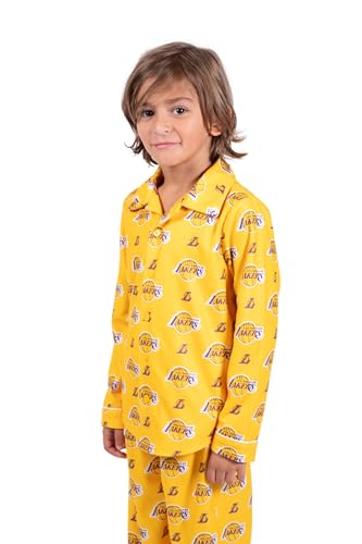 Image of Ultra Game Youth NBA Official 2-Piece Super Soft Button Down Pajamas Set