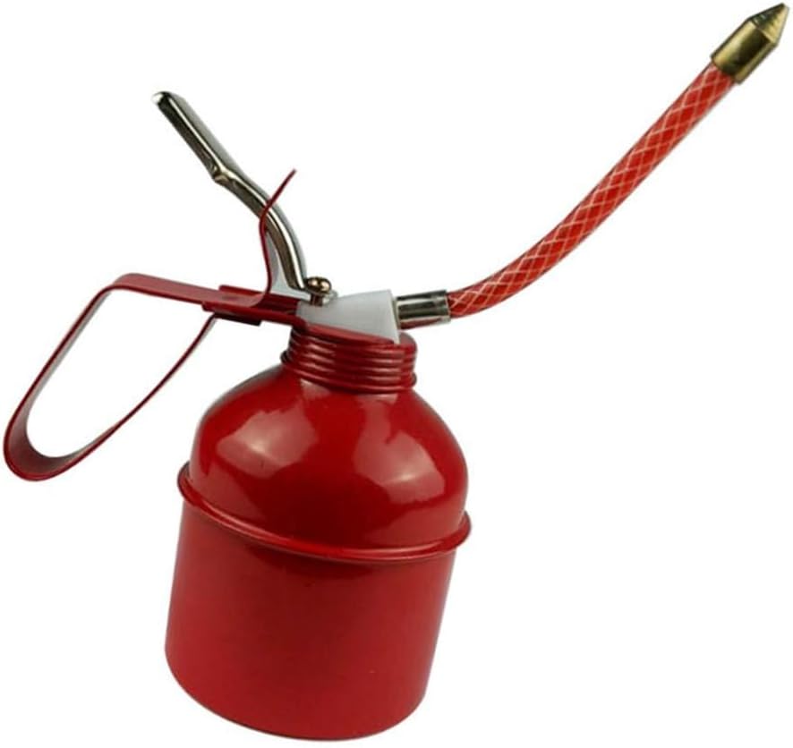 Manual Oil Can with Flexible Spout, Metal Grip Oiler Can for Garage, Automotive and Home Maintenance, Thumb Lever Pump(13.5 oz/400ml)