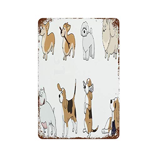 Hunde-Tierschild Corgi Beagle Bolonka Haustier Kaffee Bar Hund Kaffeehaus Vintage Plakette Poster...