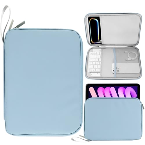 PAPOEEA Taschen für Tablets 9-11 Tablet Tasche Kompatibel mit iPad Pro 11 M4 2024/11 Zoll iPad Air M2 2024/iPad 10th 10 9 2024/iPad Air 5/4 10 9 Blau