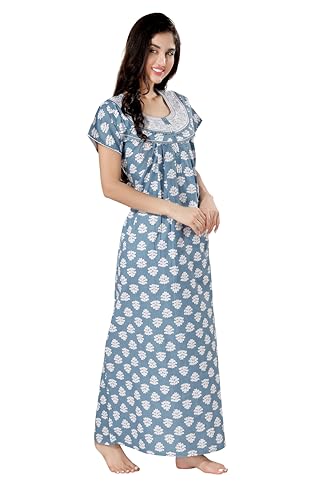 Image of Soulemo Women's Pure Cotton Floor Length Nighty 1682