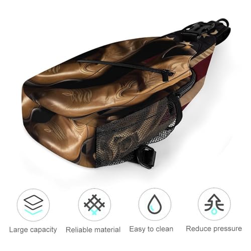 Mochila Sling con bandera americana y botas de vaquero miniatura 5
