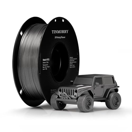 Image of TINMORRY Metallic PETG Filament 1.75mm, Rapid PETG 3D Printer Filament, PETG with a Rapid Flow Rate, Compatible with Bambu Lab FDM 3D Printer, 1KG 1 Spool, Metallic Space Grey
