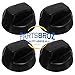 Upgraded Universal Oven Stove Knobs Replacements (4-Pack) by PartsBroz - Includes 4 Long and 8 Short Adapters - Made of Durable Materials, Easy Home Improvement Replacement