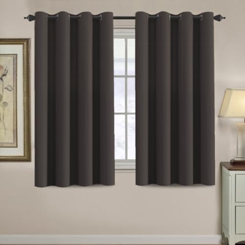 Image of H.VERSAILTEX Blackout Curtain for Living Room Thermal Insulated Window Treatment Curtain 54 inch Length Energy Saving Solid Grommet Top Blackout Drape, One Panel, Chocolate Brown, 52 inch W x 54 inch L