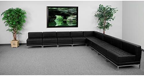 Miniatura 2 de Flash Furniture HERCULES Imagination Series Cuero Negro Configuración Seccional 3 Piezas