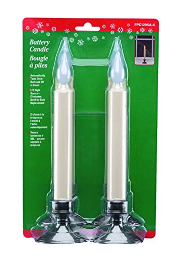Xodus Innovations Battery Operated LED Window Candle, Dusk to Dawn Light Sensor, Aged Bronze Base, Amber Flicker Flame (4 Pack) - Thumbnail 2