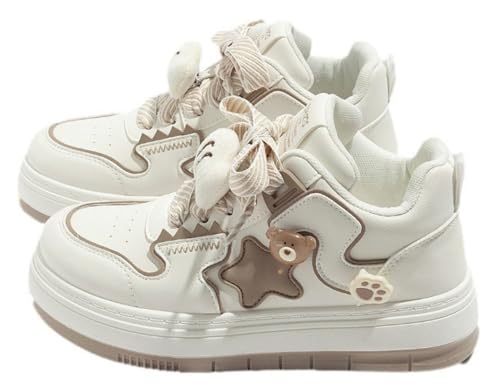 ​Chunky Platform Star Shoes for Women，Y2K Walking Sneakers with Lace-Up Comfort, Cute Casual Sports Style US 5-7.5