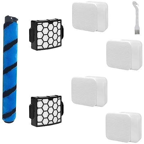 Amyehouse Brushroll & Hepa Foam Filters Compatible with Shark Rotator Duo Clean PowerFins LA500 LA500WM LA502 LA502NP UV850 Vacuum,Compares to Parts # 1483FC200 XHF320 & XFFK320 Cover