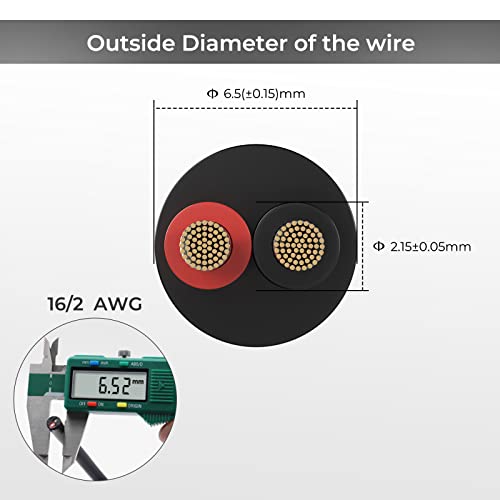 Firmerst 16/2 Gauge 2 Core Tinned Copper Insulation Electrical Wire 66 Feet #TOP1