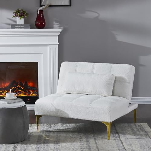 Sillón Futón Plegable Blanco miniatura 3