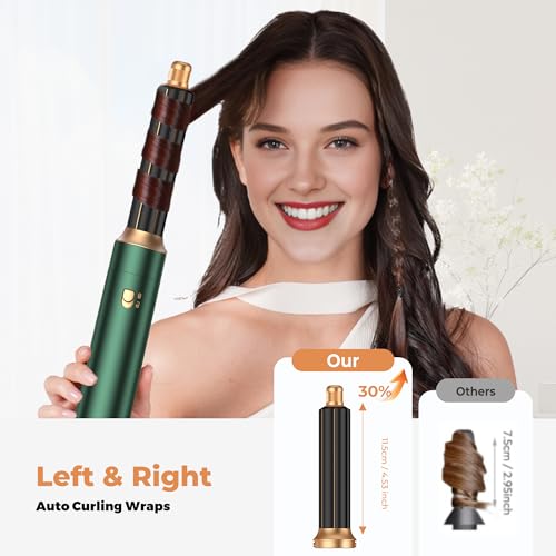 Image of Blow Dryer Brush Set 5 in 1, Hot Air Styler Negative Ionic Low-Temp Hair Care Air Curling Wrap, Round Brush Dryer & Curling Iron for Dry Volumize Straight Curl, 100-120V